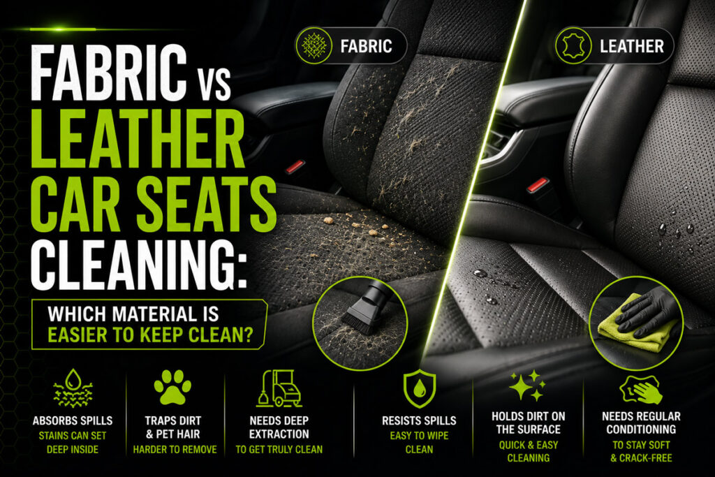 Fabric vs Leather Car Seats Cleaning