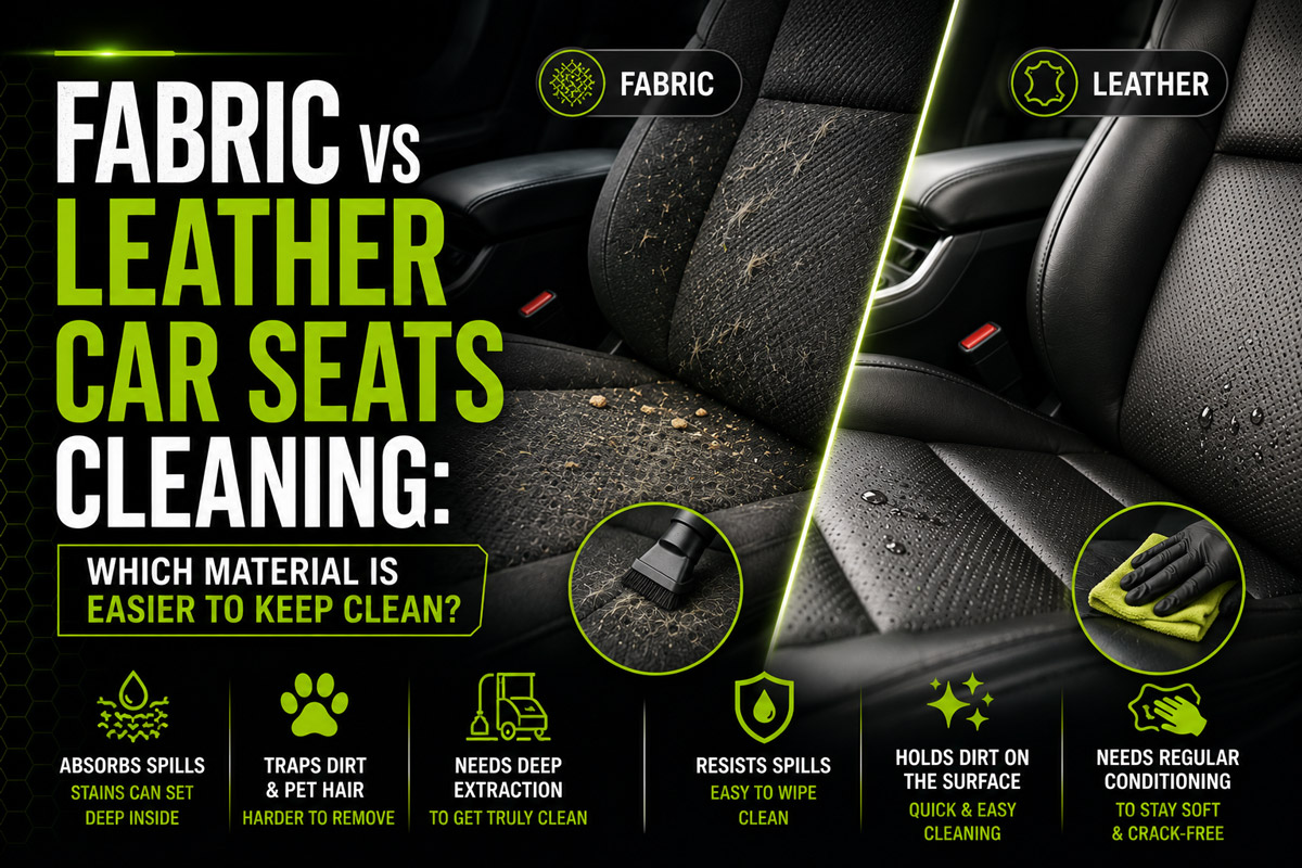 Fabric vs Leather Car Seats Cleaning