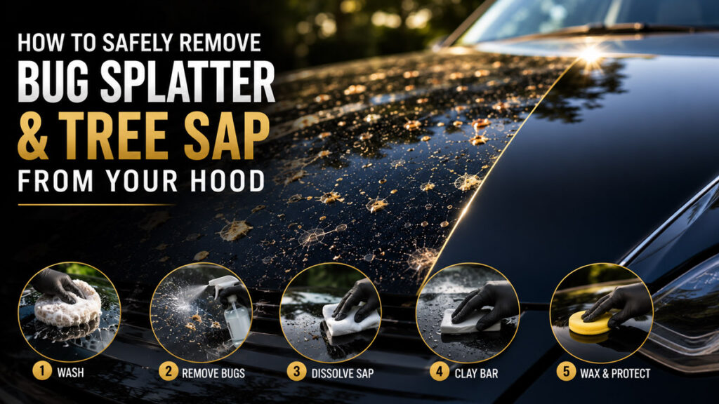How to Safely Remove Bug Splatter and Tree Sap from Your Hood