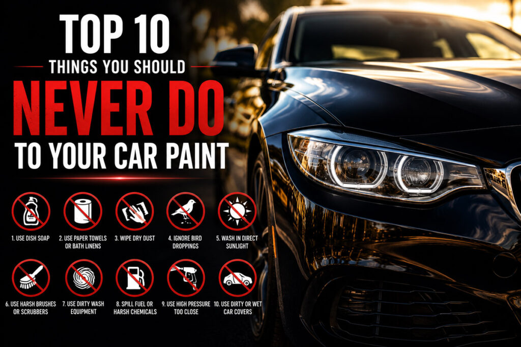 Top 10 Things You Should Never Do to Your Car Paint