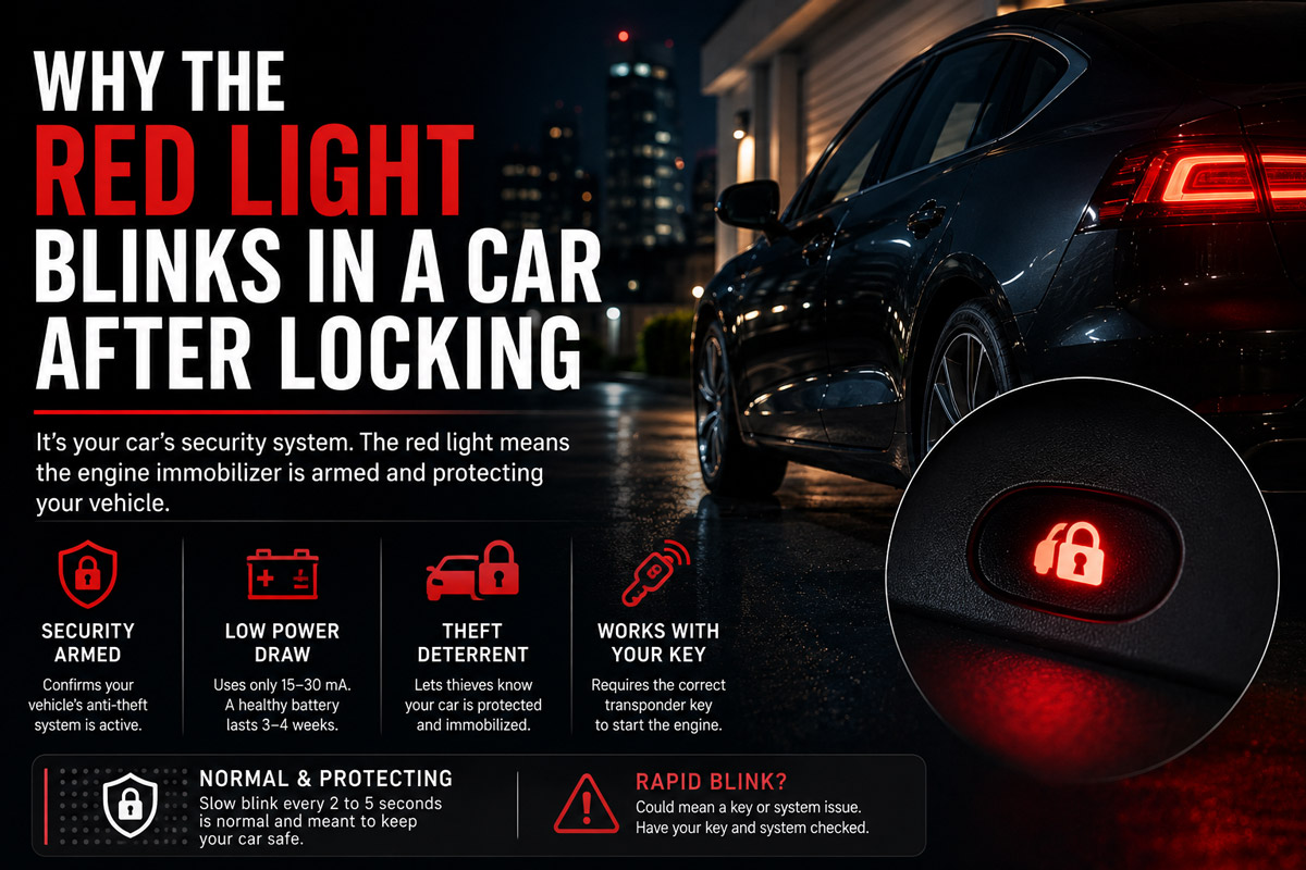 Why the Red Light Blinks in a Car After Locking