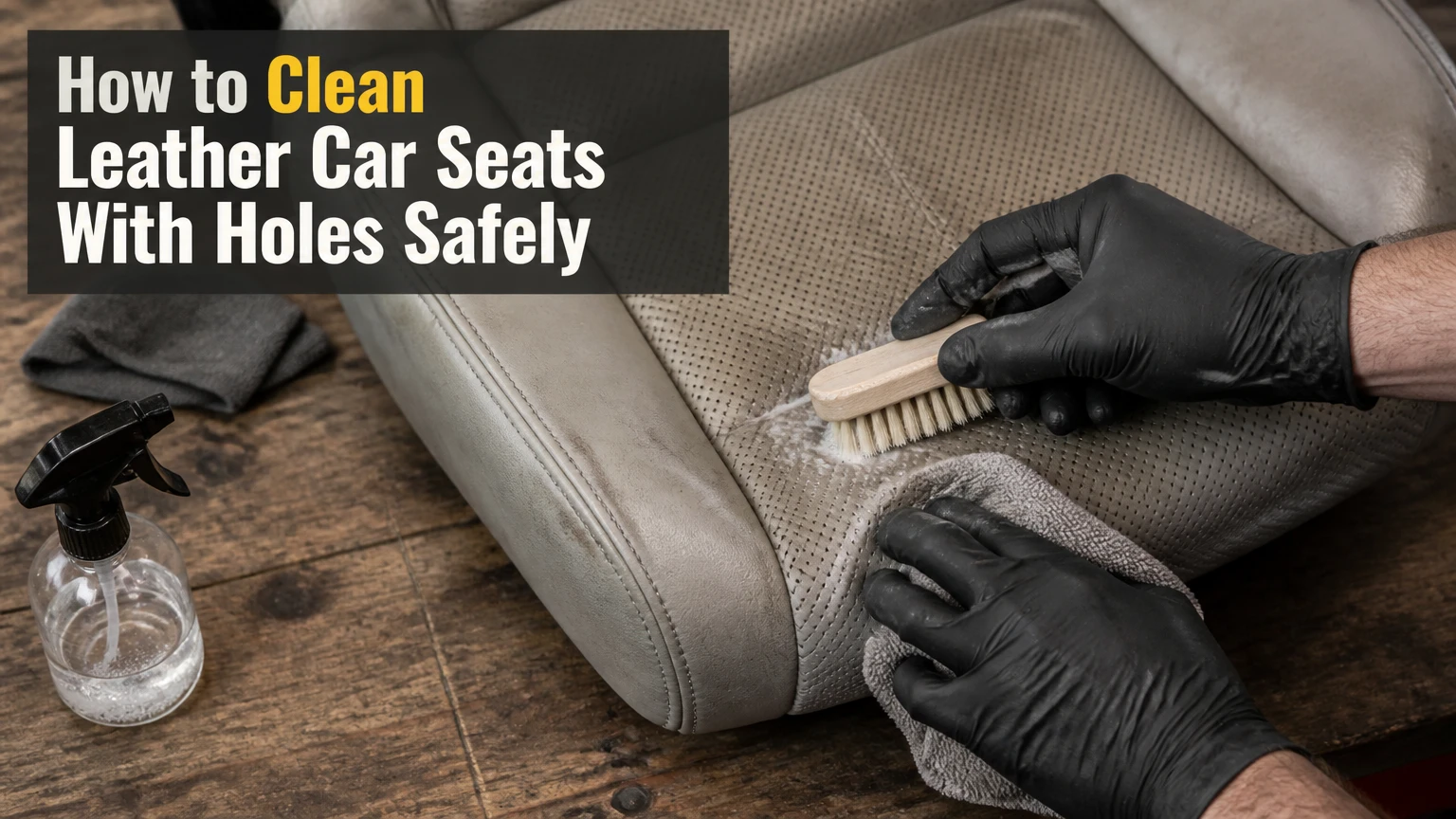 how to clean leather car seats with holes