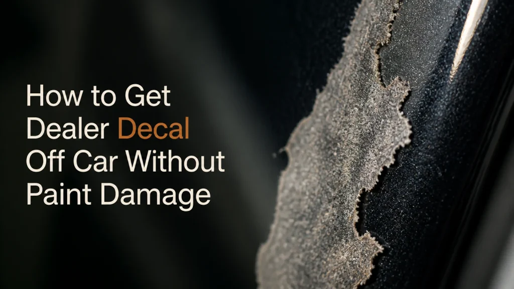 how to get dealer decal off car